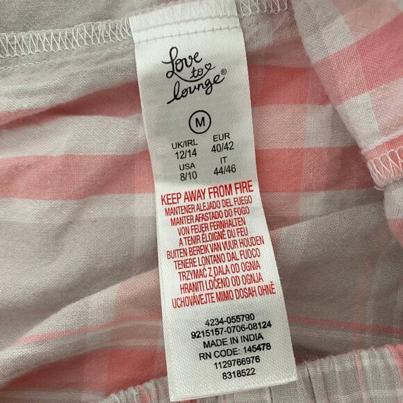 Love to Lounge Women's PJ Shorts size M Pink Gray Plaid - Picture 12 of 16